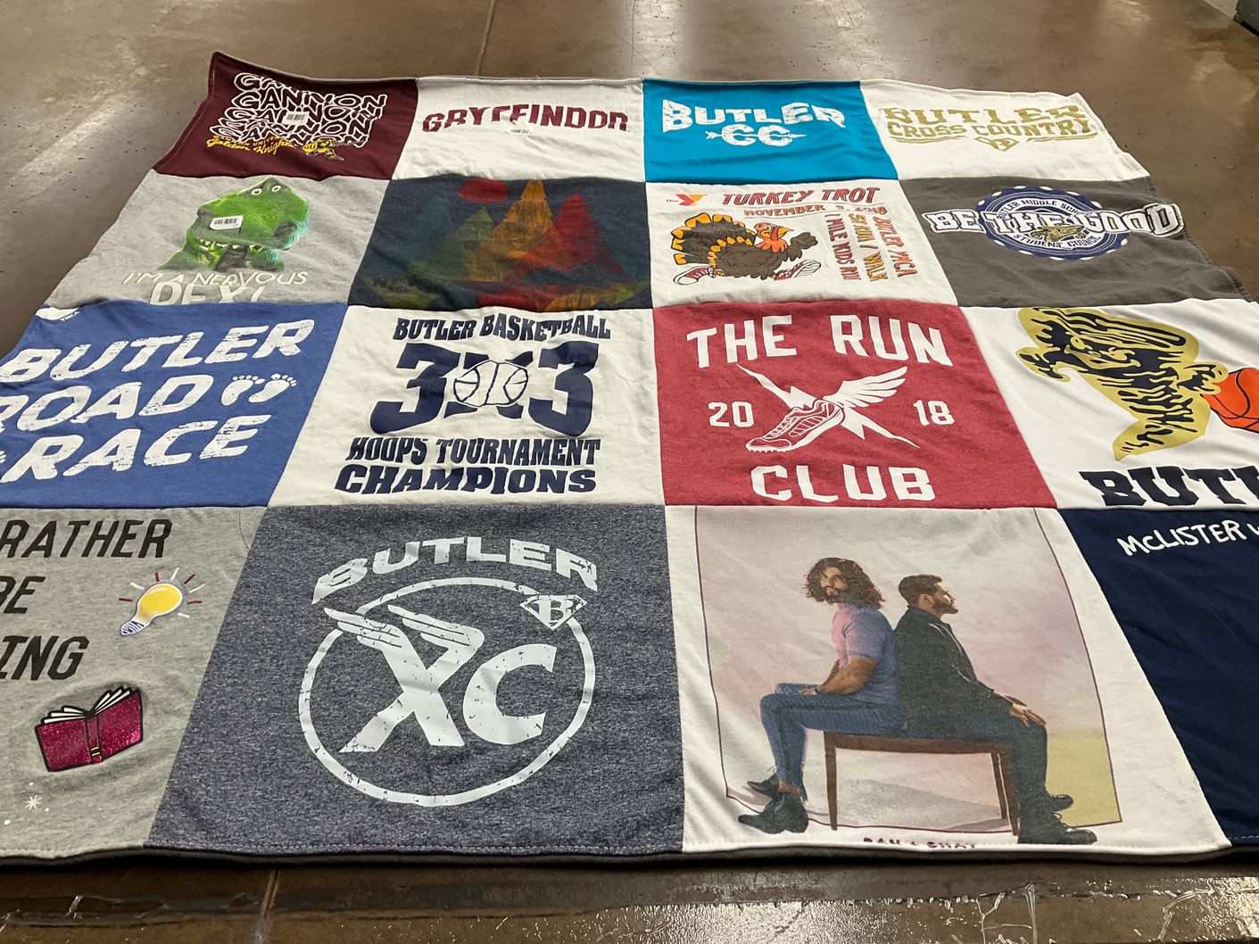 T-shirt quilt featuring butler cross country, butler basketball by Janae from PA