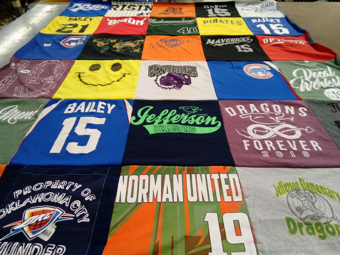 T-shirt quilt featuring oklahoma city thunder by Cindy from OK