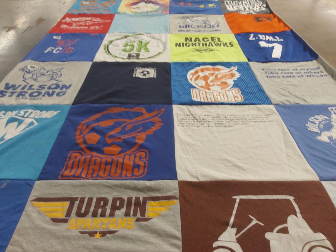 T-shirt quilt from turpin high school, nagel middle school by Nicole from OH