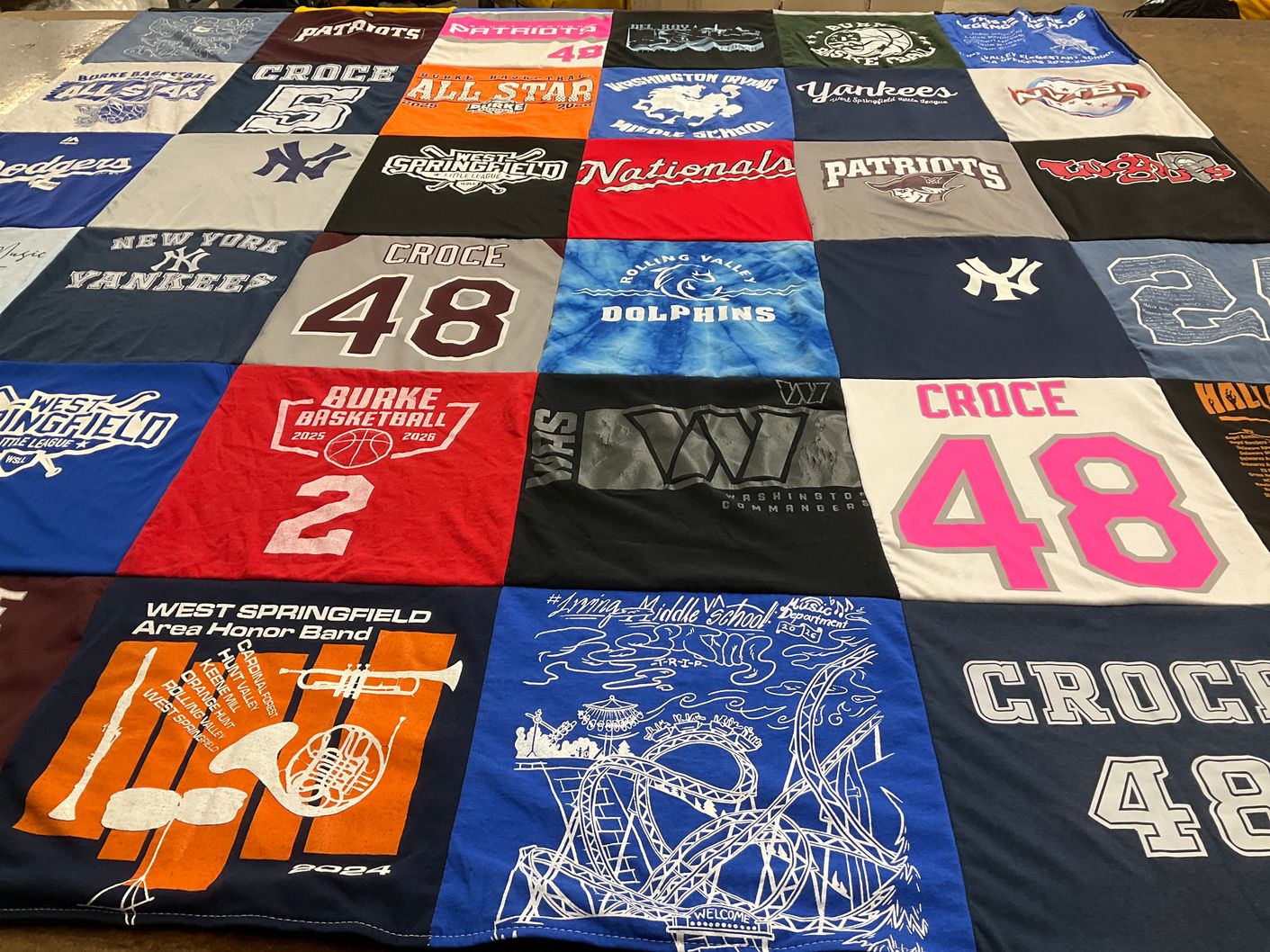 T-shirt quilt featuring new york yankees, washington nationals by Diane from VA