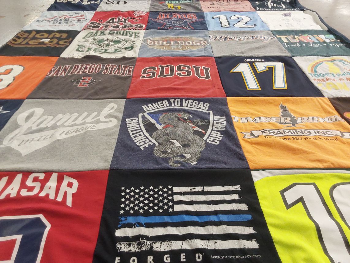 T-shirt quilt featuring sdsu aztecs, san diego chargers by robert from CA