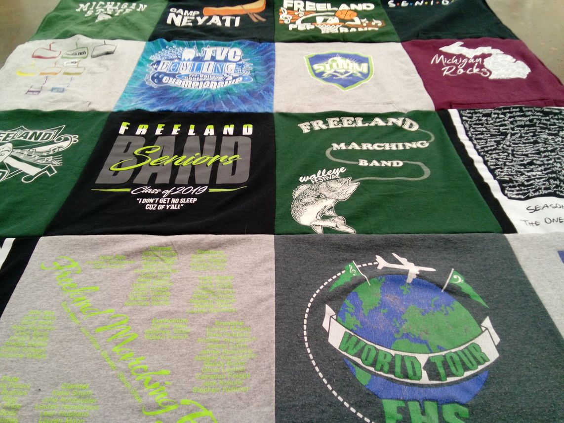 T-shirt quilt from freeland high school by Kathy from MI