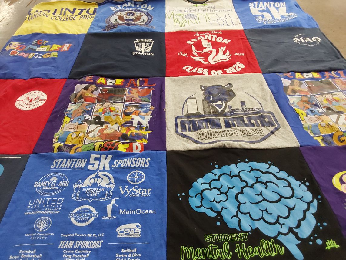 T-shirt quilt featuring stanton athletes by Molly from FL