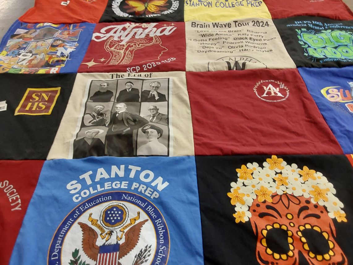 T-shirt quilt from stanton college preparation school by Molly from FL