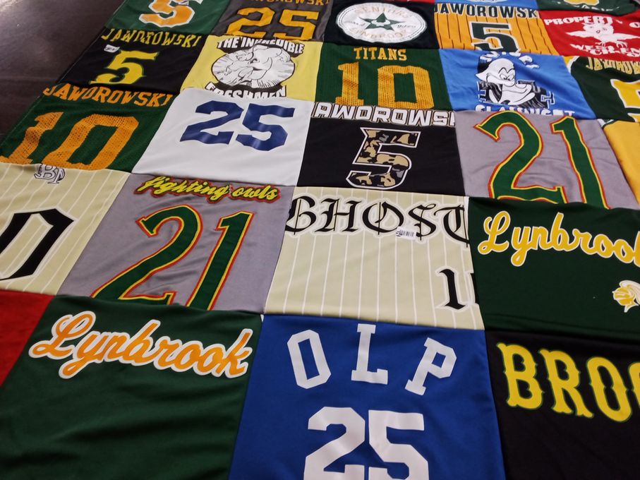 T-shirt quilt from lynbrook high school by Renee from NY