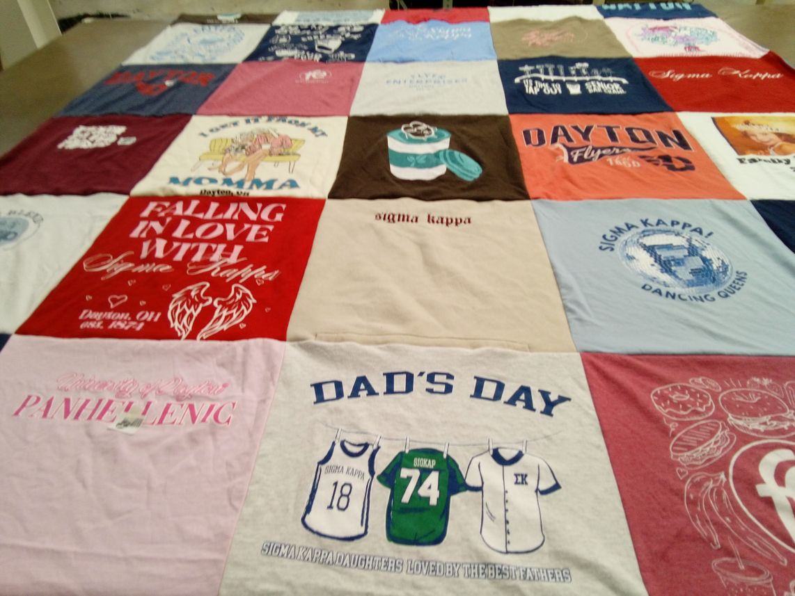 T-shirt quilt from university of dayton by Lisa from OH