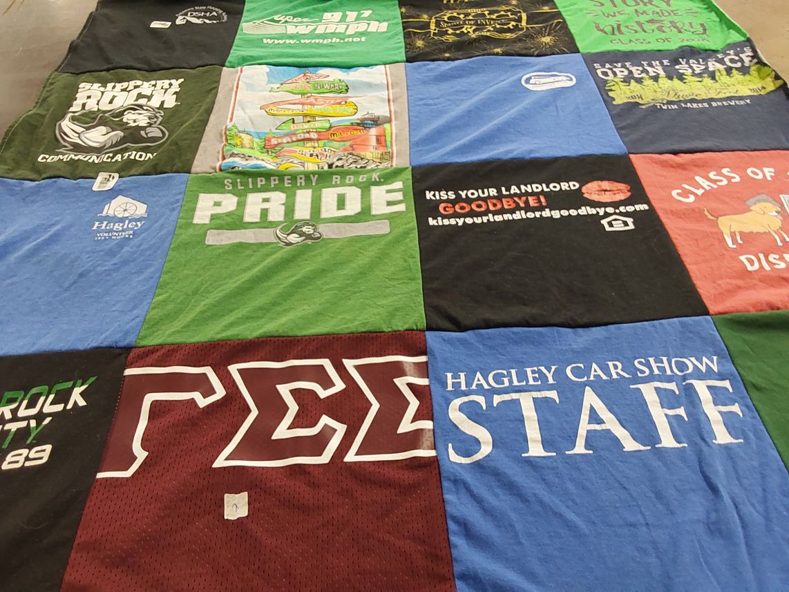 T-shirt quilt from slippery rock university by Christine from DE