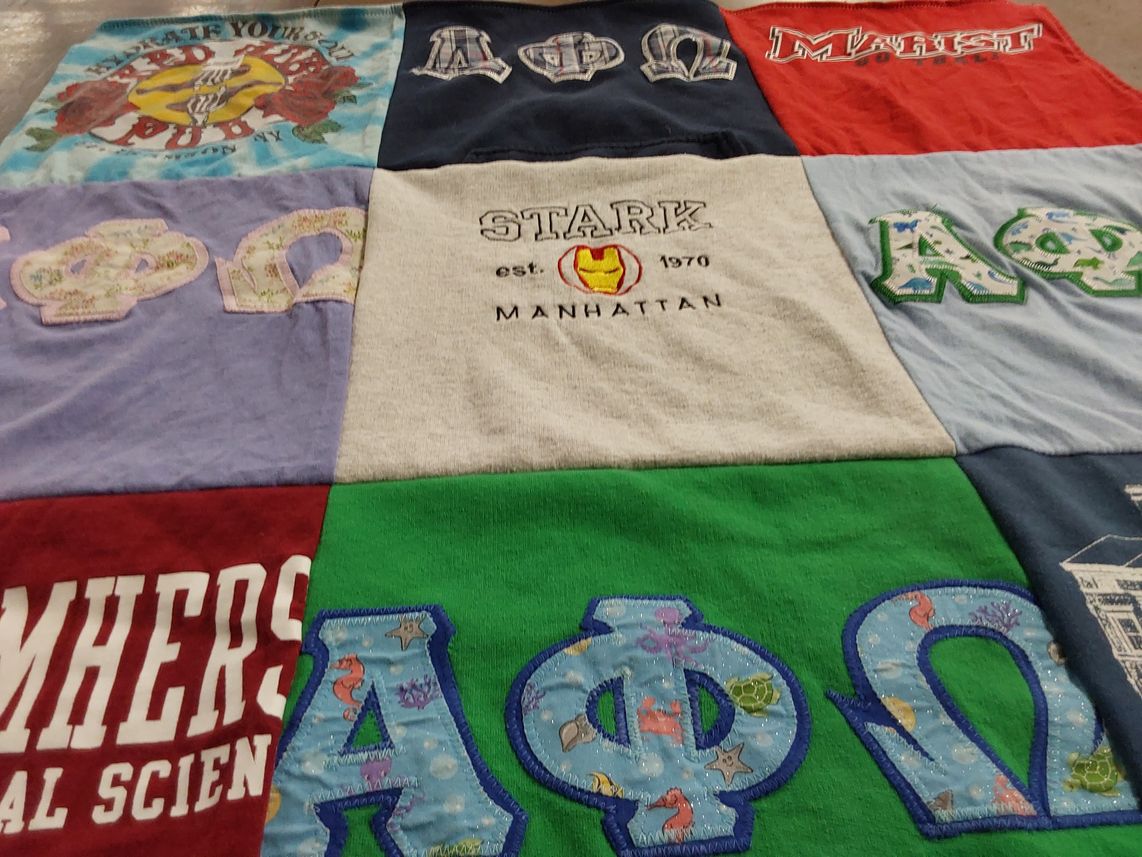 T-shirt quilt from manhattan college by Molly from CO