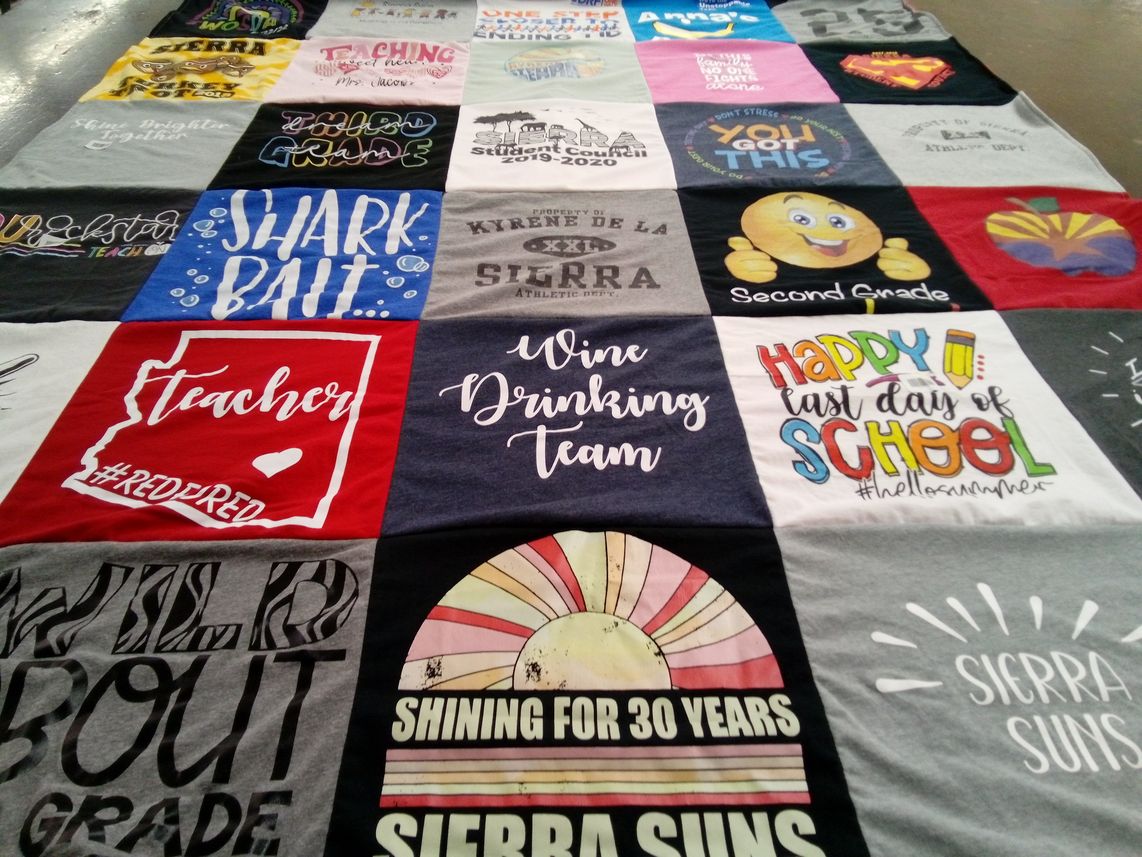 T-shirt quilt from sierra college by Mary from AZ