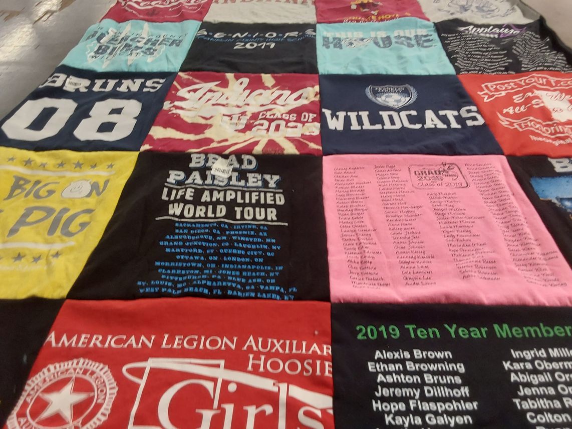T-shirt quilt featuring bruns wildcats by LIsa from IN