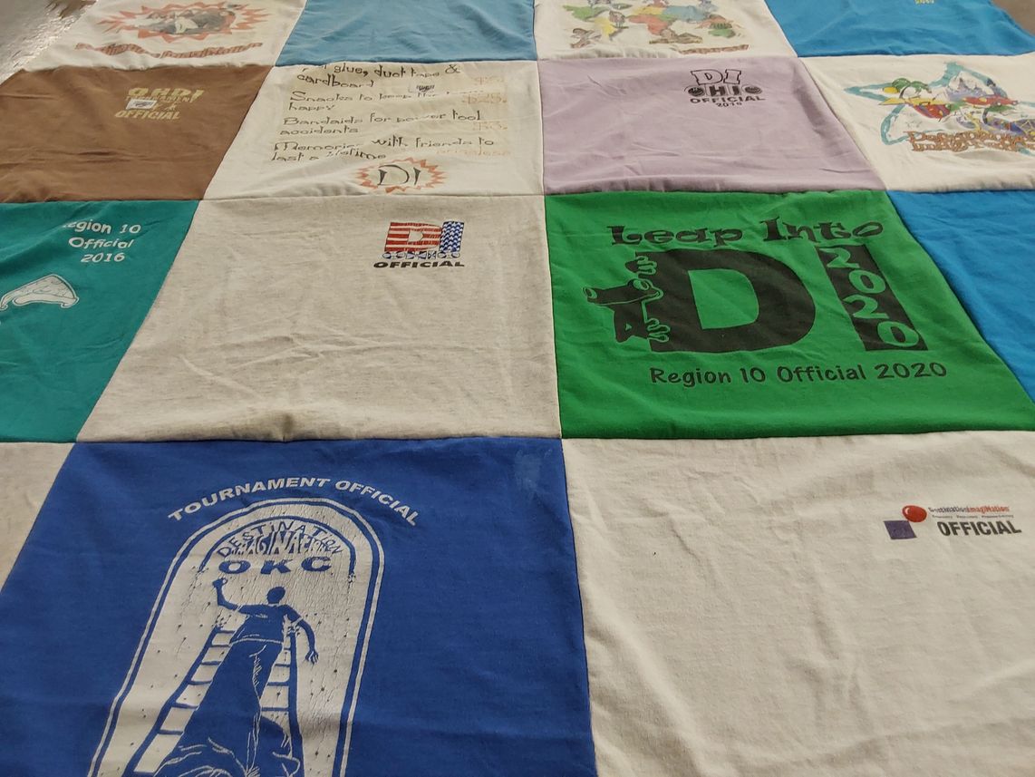 T-shirt quilt with tournaments, official events themes by Samantha from OH