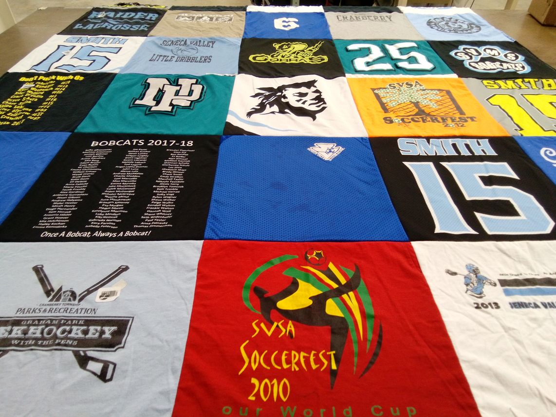 T-shirt quilt featuring bobcats by Jennifer from PA