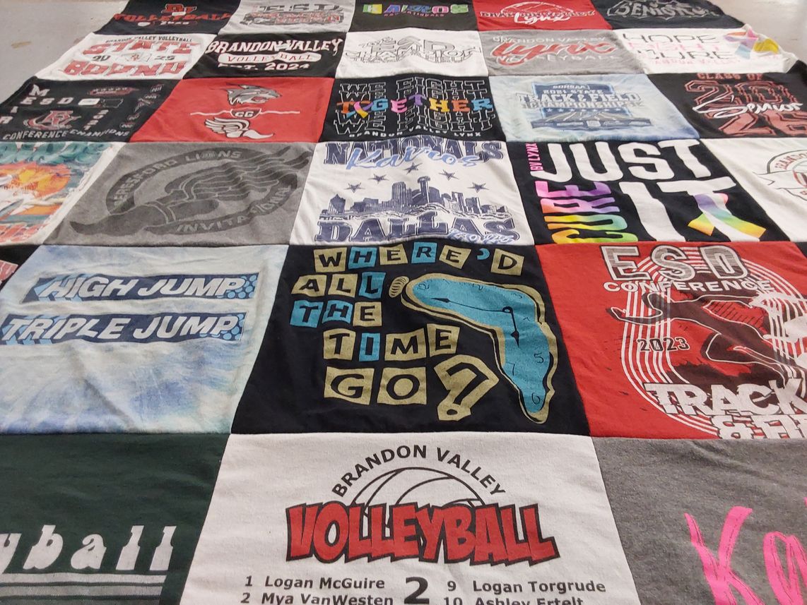T-shirt quilt from brandon valley high school by Rachel from SD