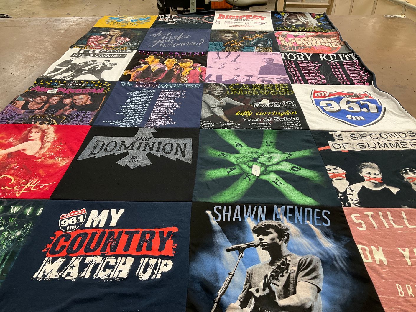 T-shirt quilt with music, country themes by Shannan from NY