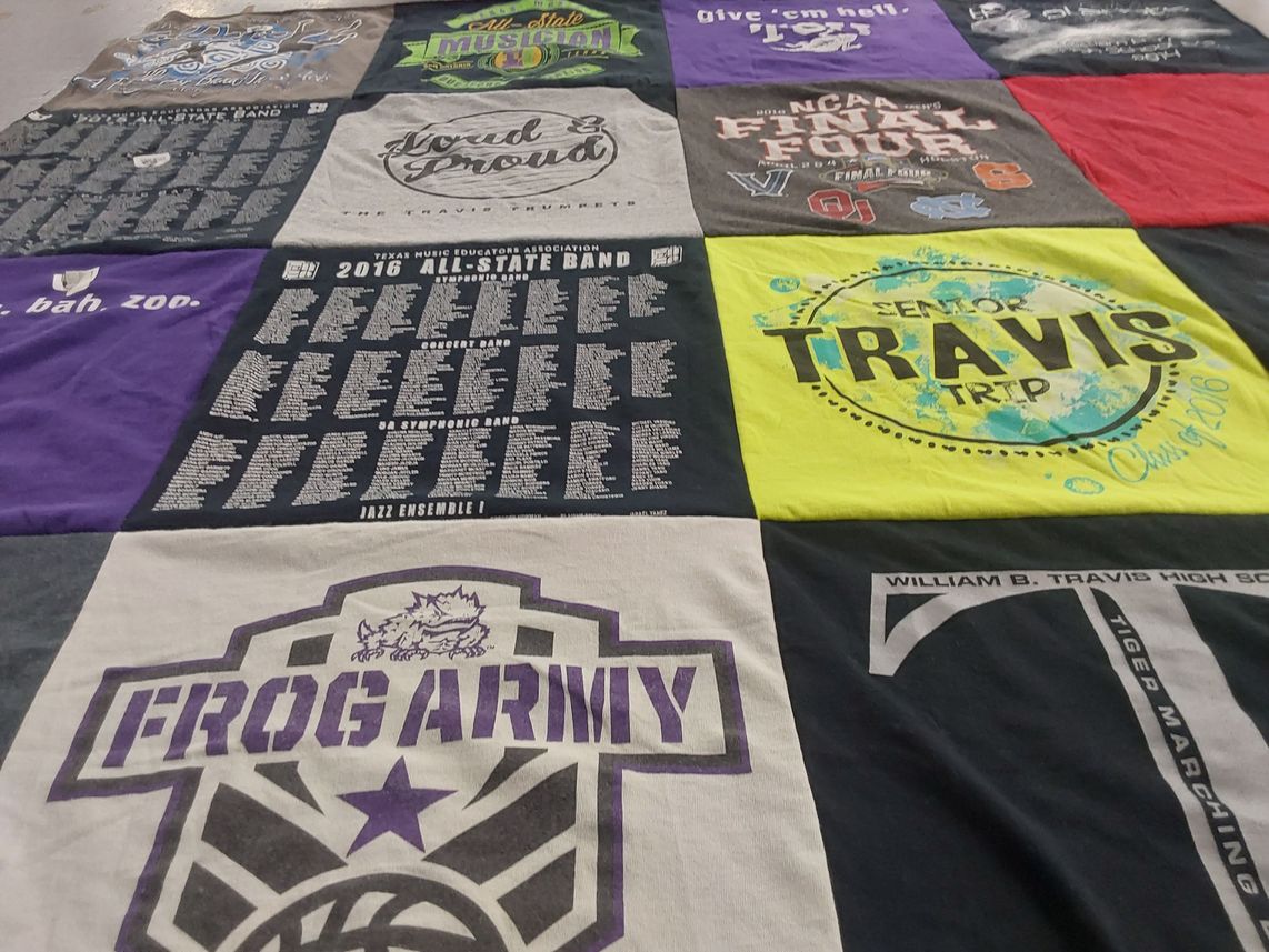 T-shirt quilt from william b. travis high school, travis high school by Michelle from TX