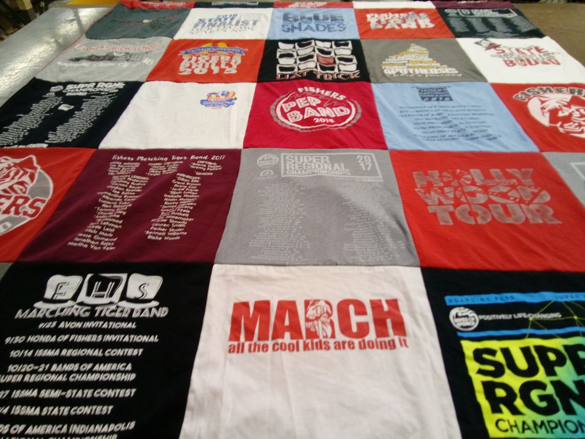 T-shirt quilt featuring fishers high school marching band by Lisa from IN
