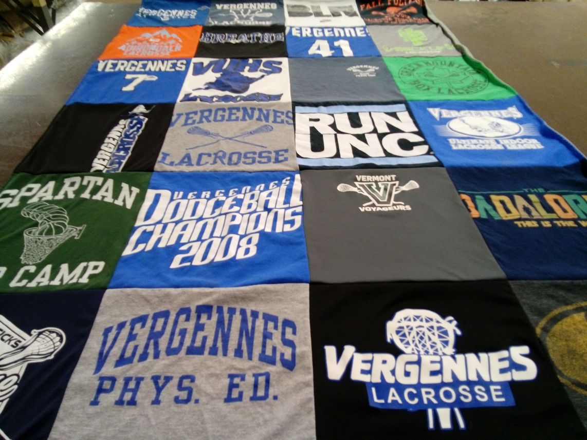 T-shirt quilt featuring vergennes lacrosse by Edward from VT
