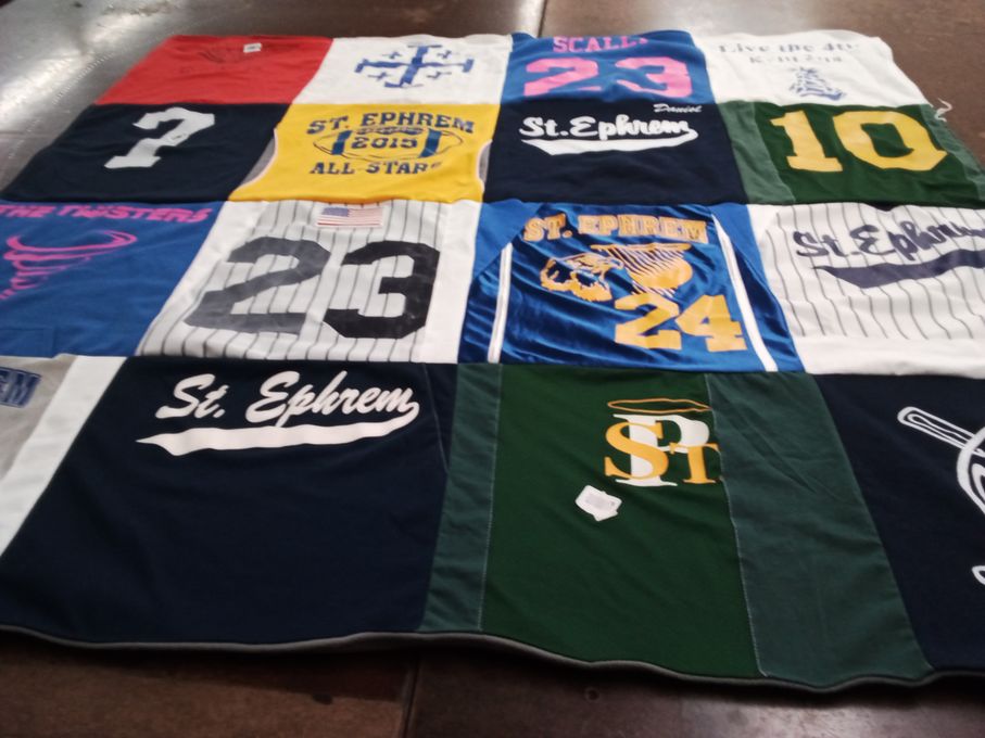 T-shirt quilt from st. ephrem by Mary from NY