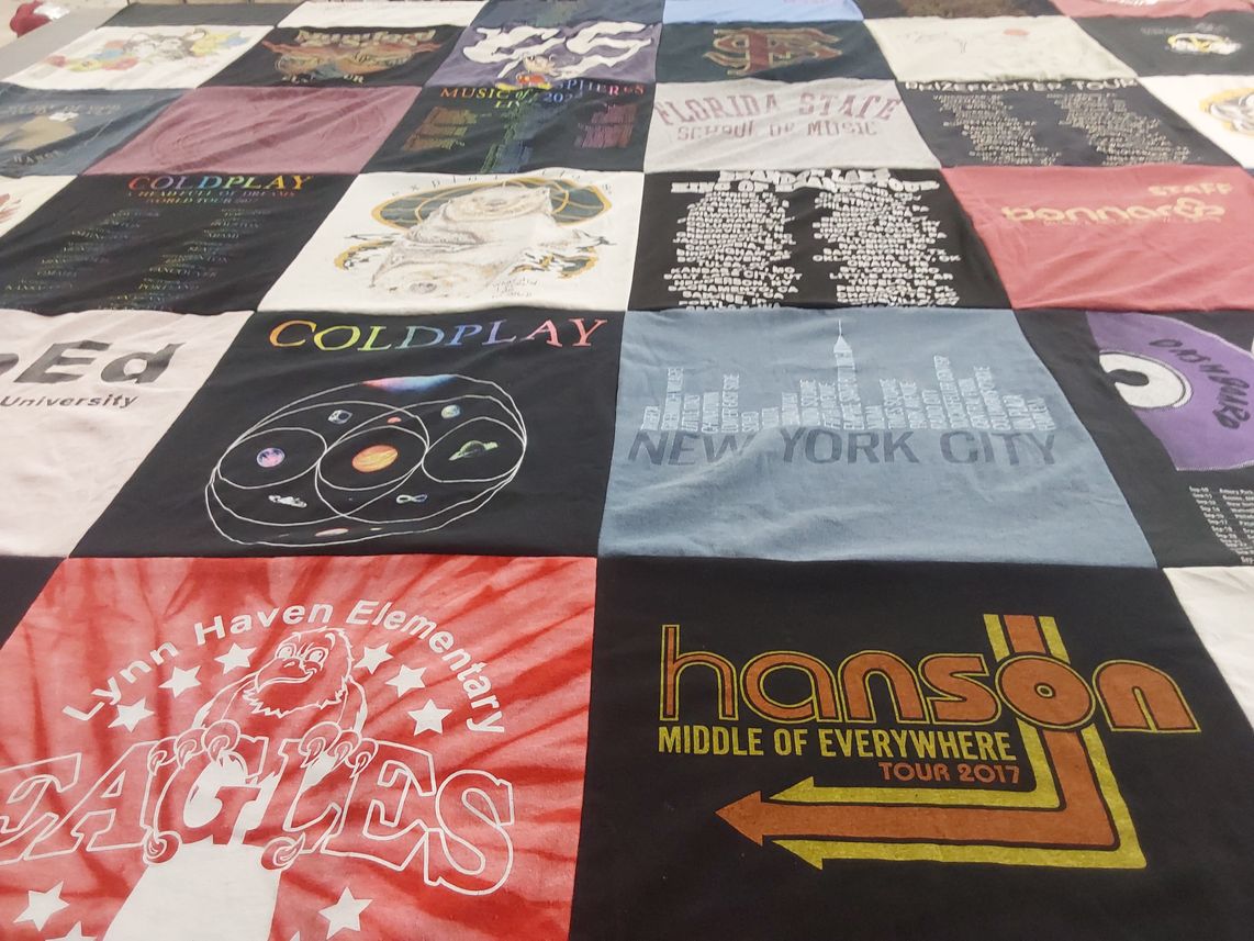 T-shirt quilt from florida state university, lynn haven elementary school by Ashley from FL