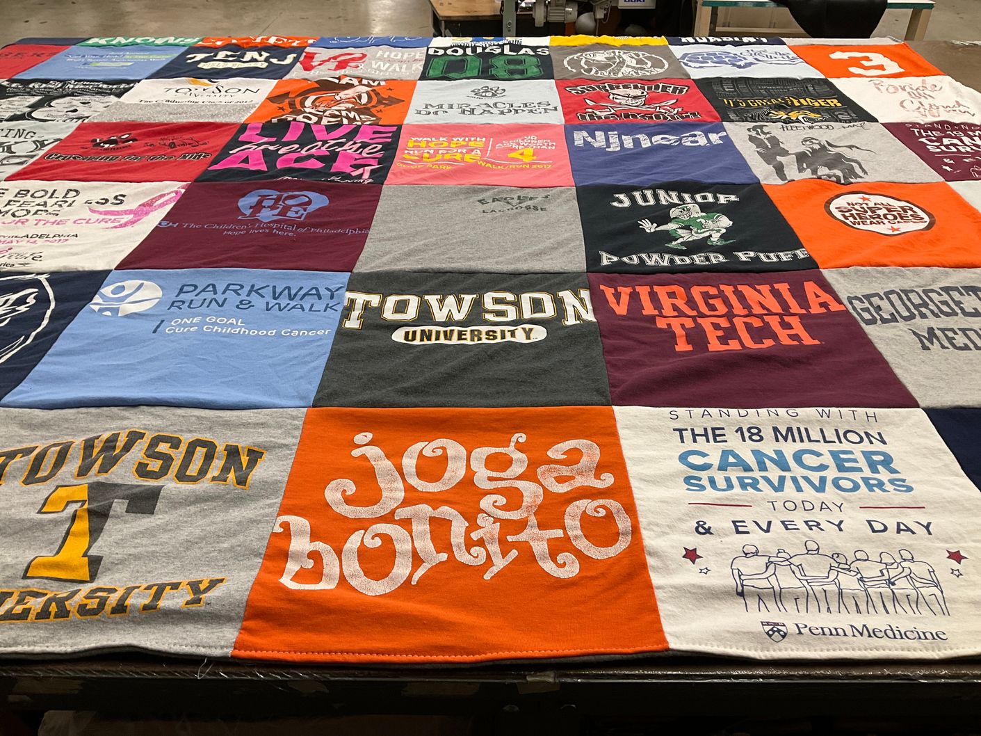 T-shirt quilt from towson university, virginia tech by Allison from NJ
