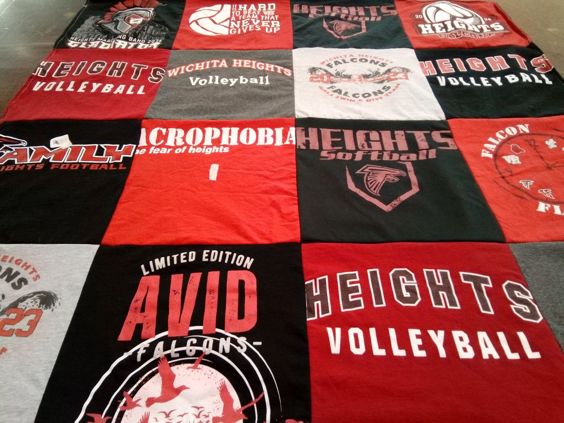 T-shirt quilt featuring wichita heights falcons by Shannon from KS