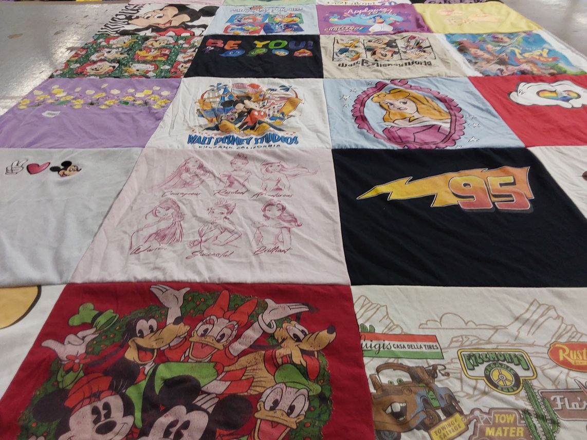 T-shirt quilt with animation, animation characters themes by Mallory from TX