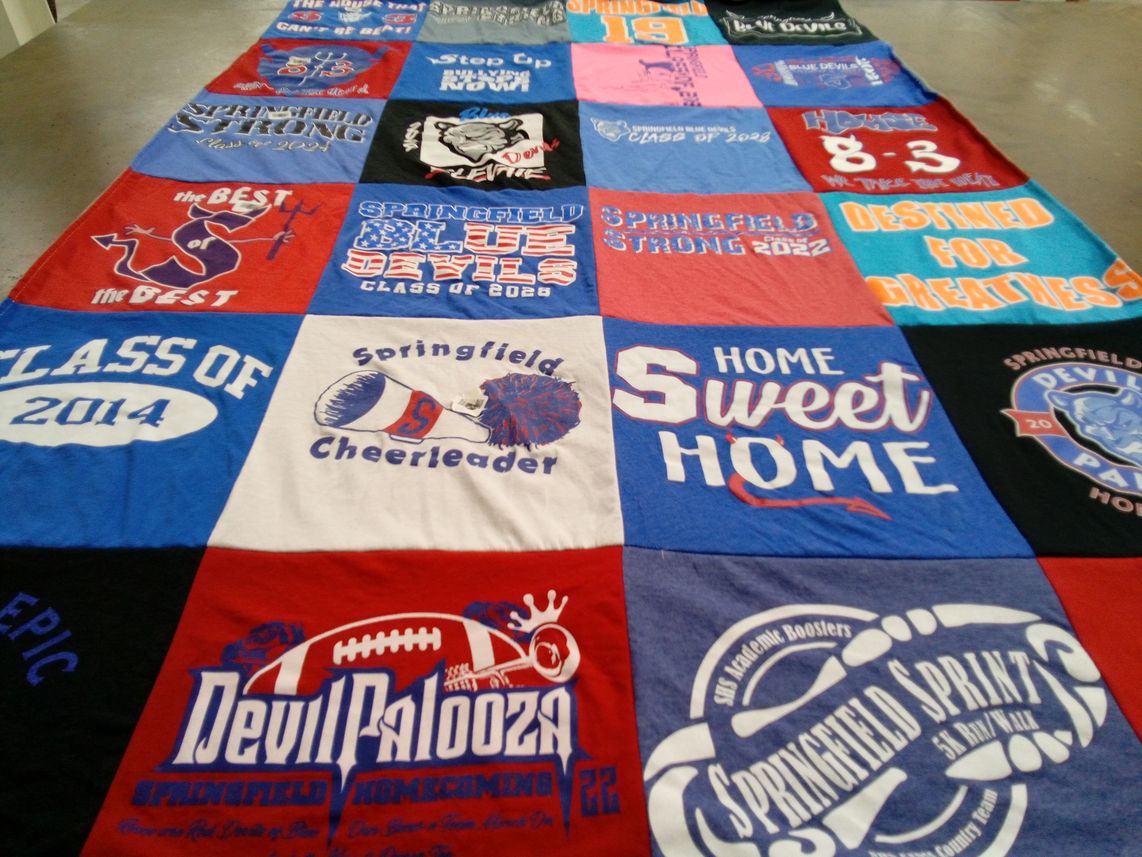 T-shirt quilt featuring springfield blue devils by Christopher from OH
