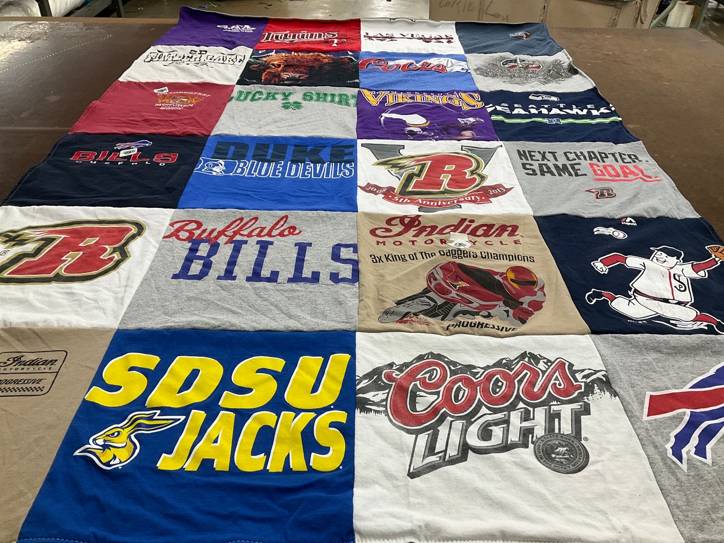 T-shirt quilt featuring buffalo bills, duke blue devils by Rita from SD