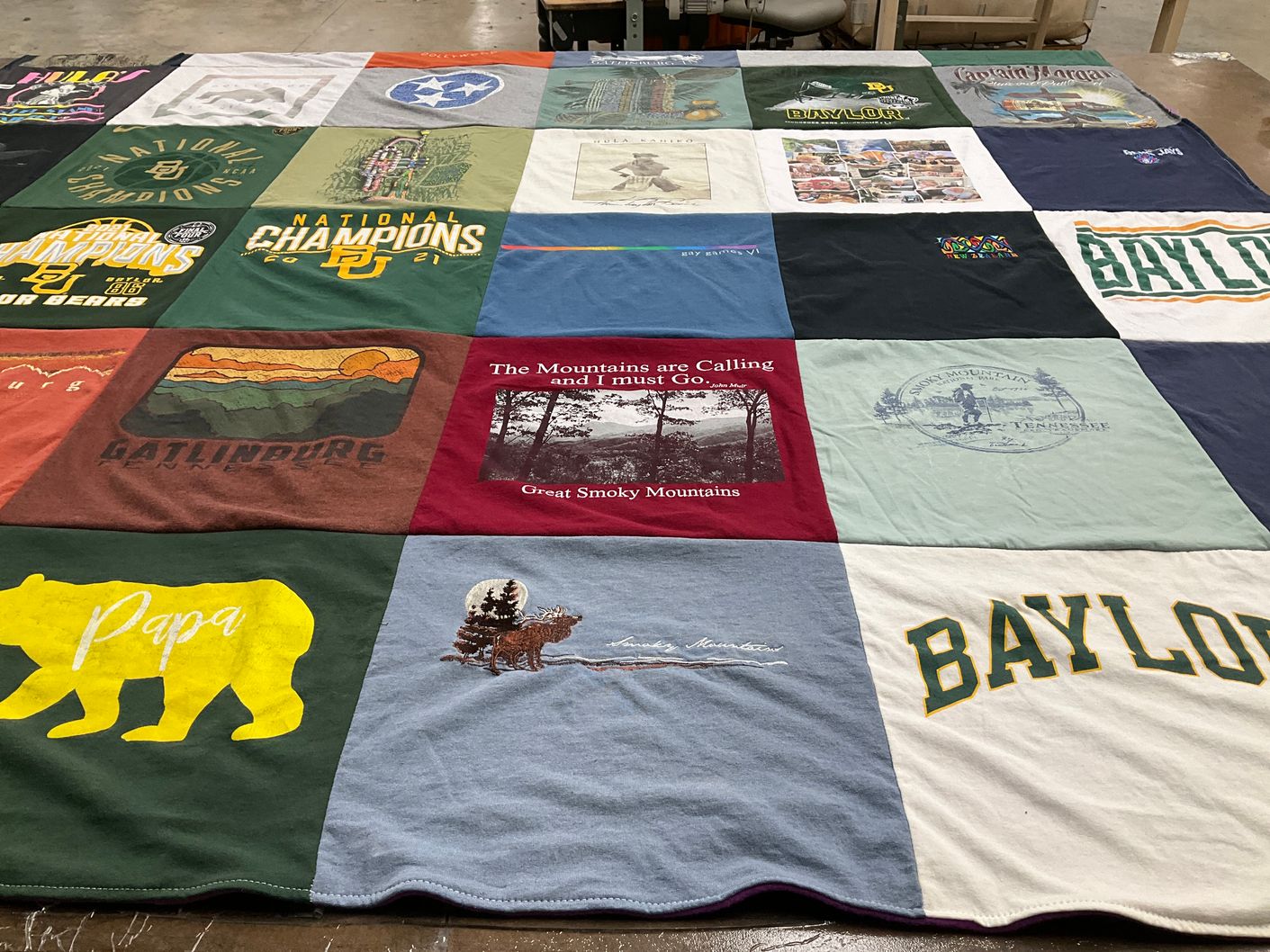 T-shirt quilt from baylor university by Brian from TN