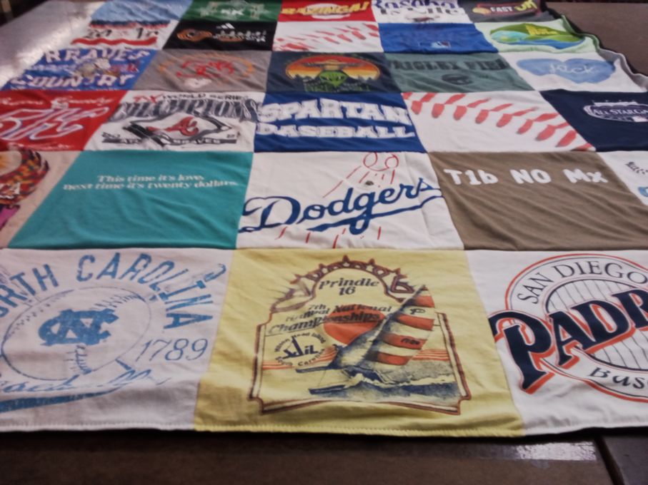 T-shirt quilt featuring los angeles dodgers, san diego padres by Jona from GA