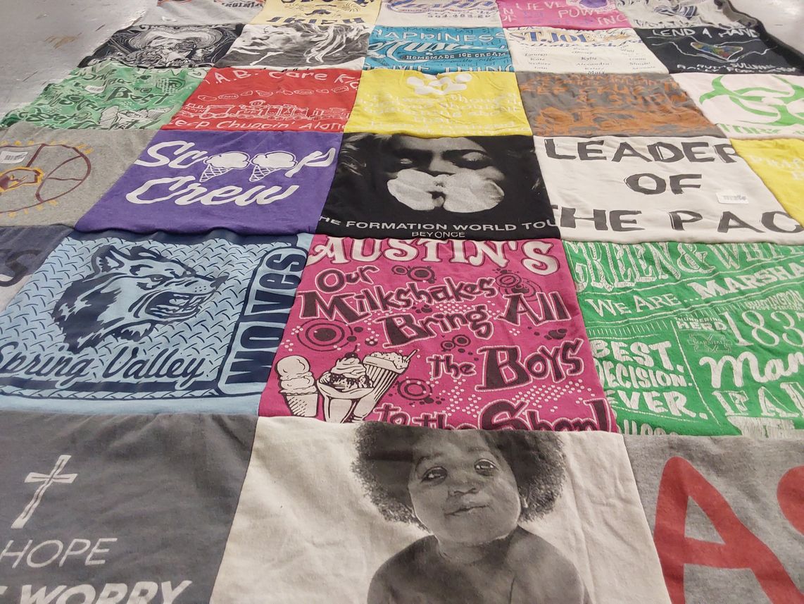 T-shirt quilt from spring valley high school by Mary jesse from WV