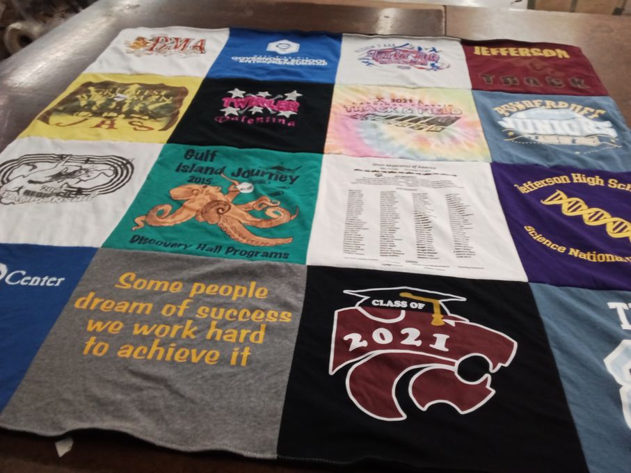 T-shirt quilt from jefferson high school by Kami from WV