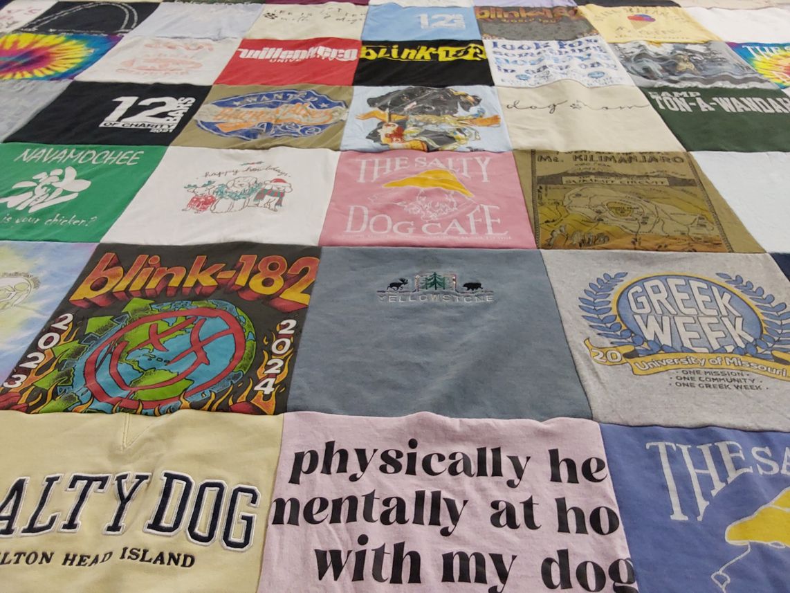T-shirt quilt from university of missouri by Nadia from MO