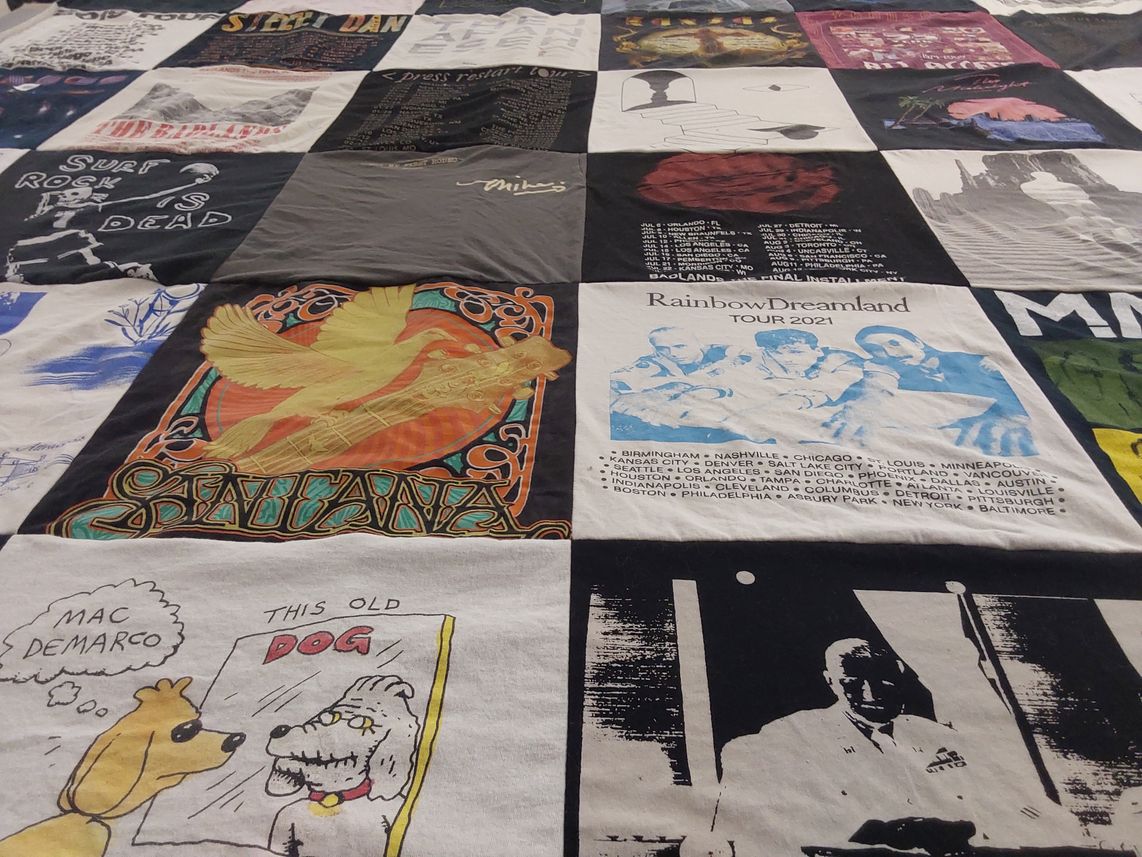 T-shirt quilt with music, bands themes by Brandon from AZ