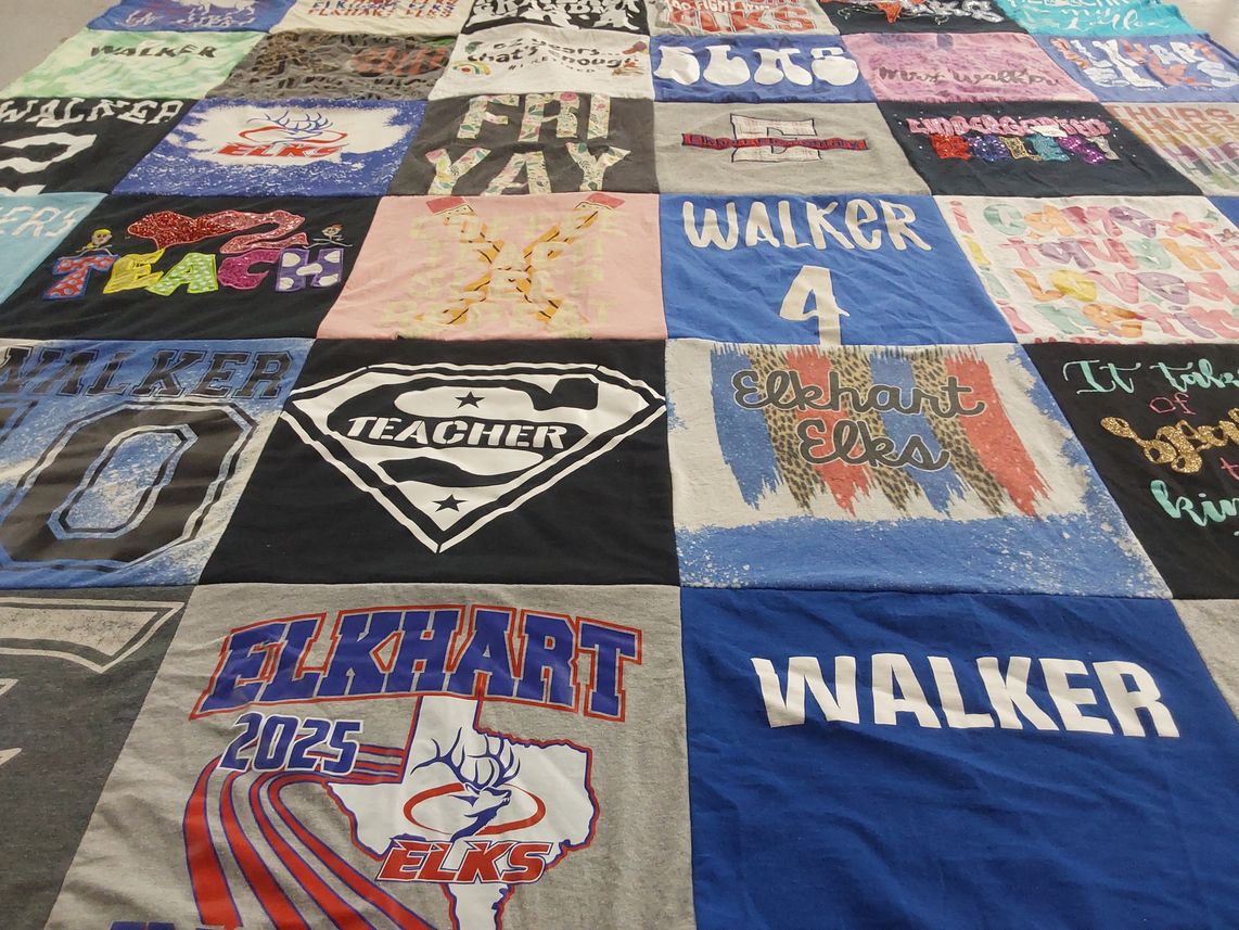 T-shirt quilt featuring elkhart elks by Cathy from TX