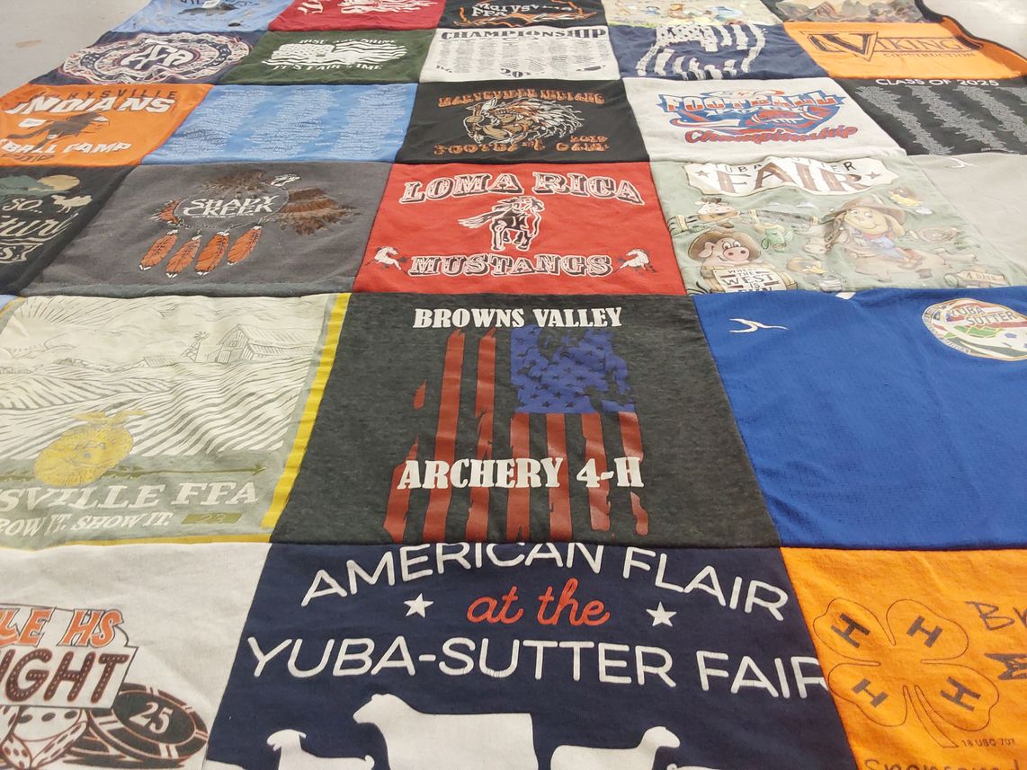 T-shirt quilt featuring mustangs, indians by Betty from CA