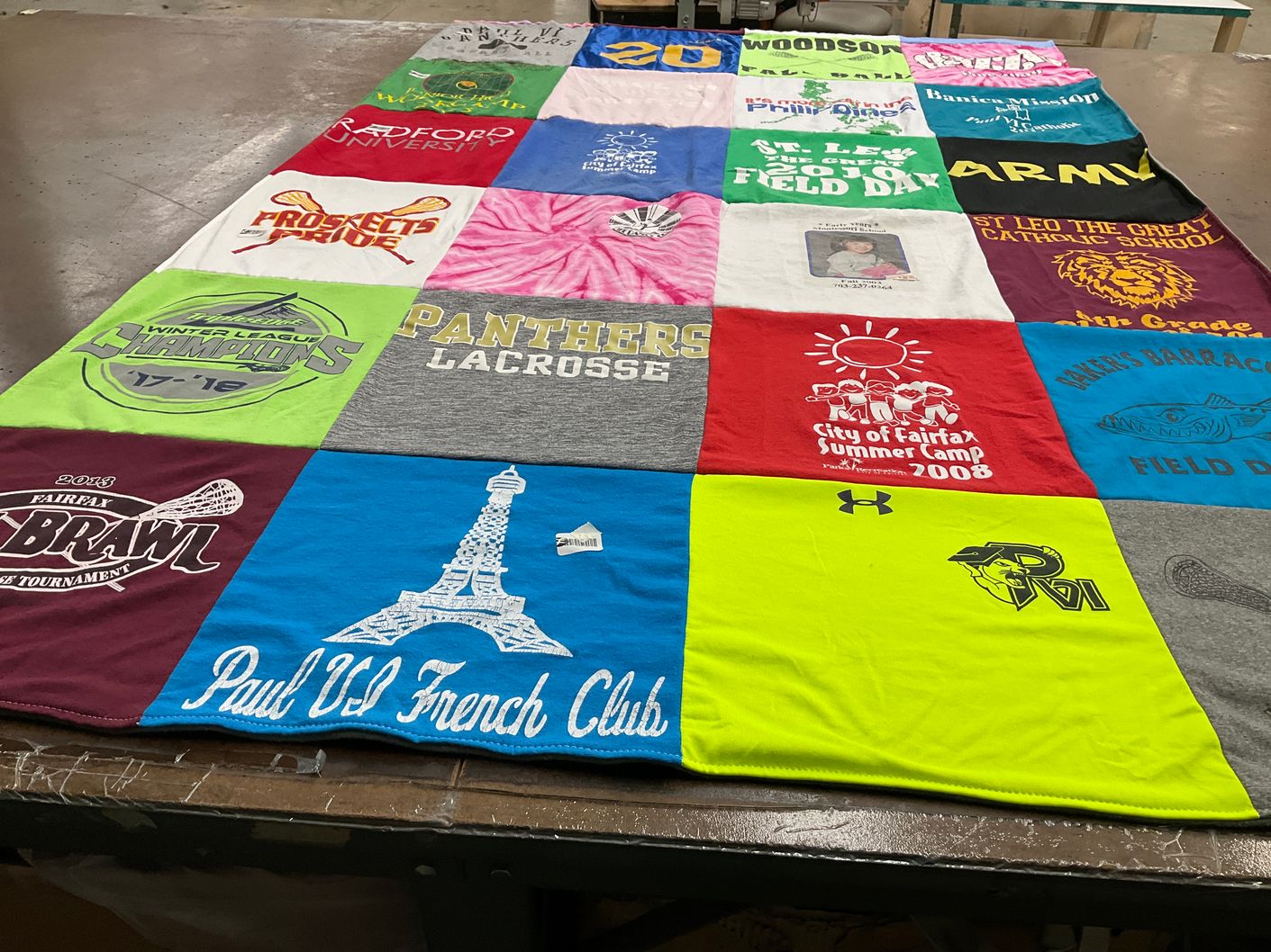 T-shirt quilt featuring panthers lacrosse by Theresa from NY