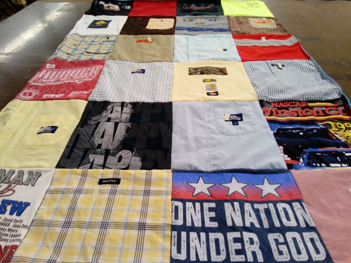 T-shirt quilt with nascar themes by Kathy from KY