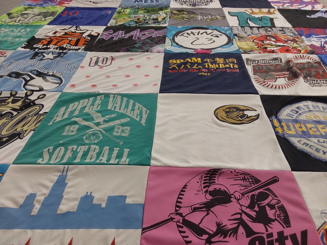 T-shirt quilt from apple valley high school by Adrienne from WA