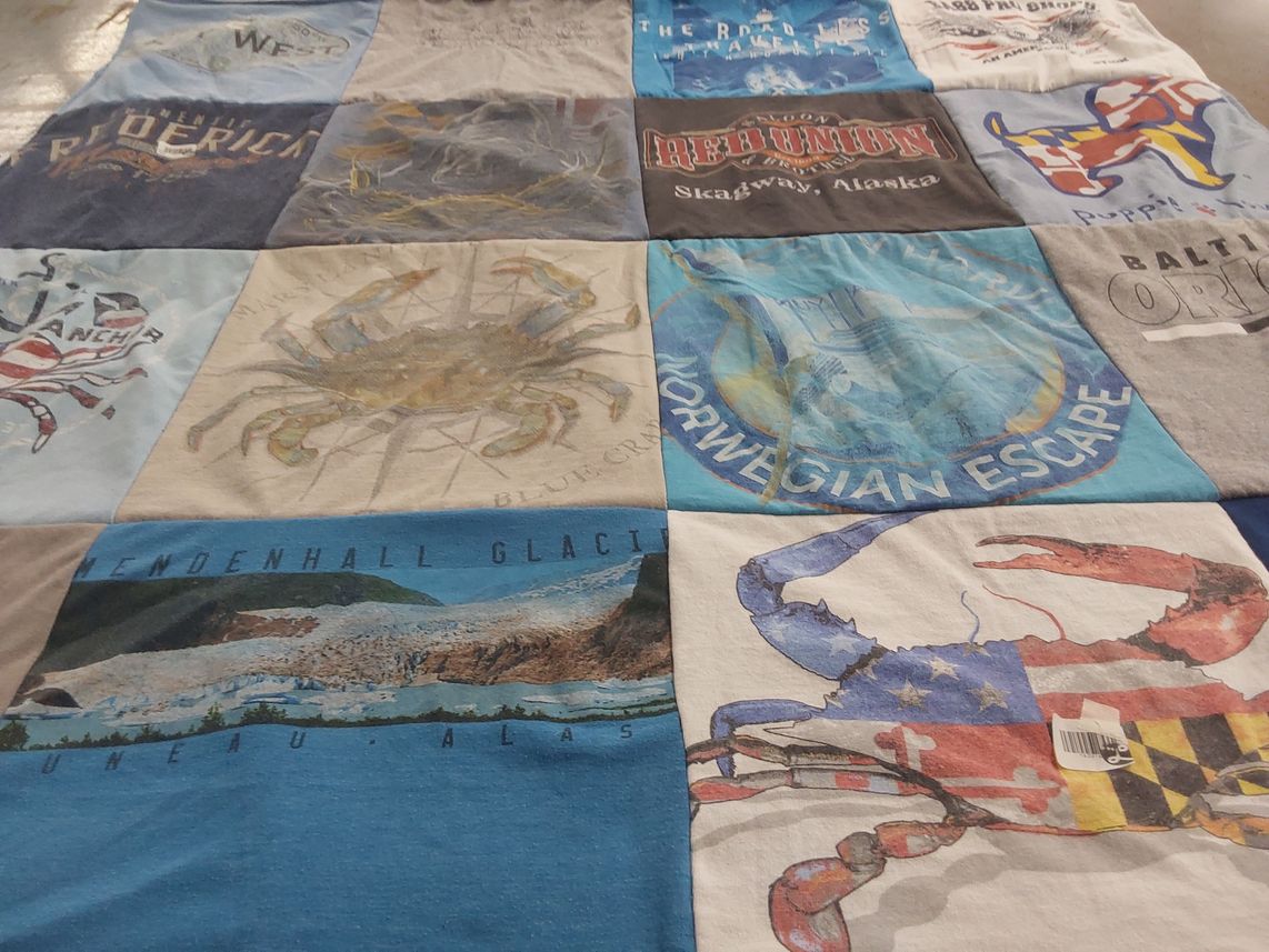 T-shirt quilt with travel, nature themes by Kimberly from FL