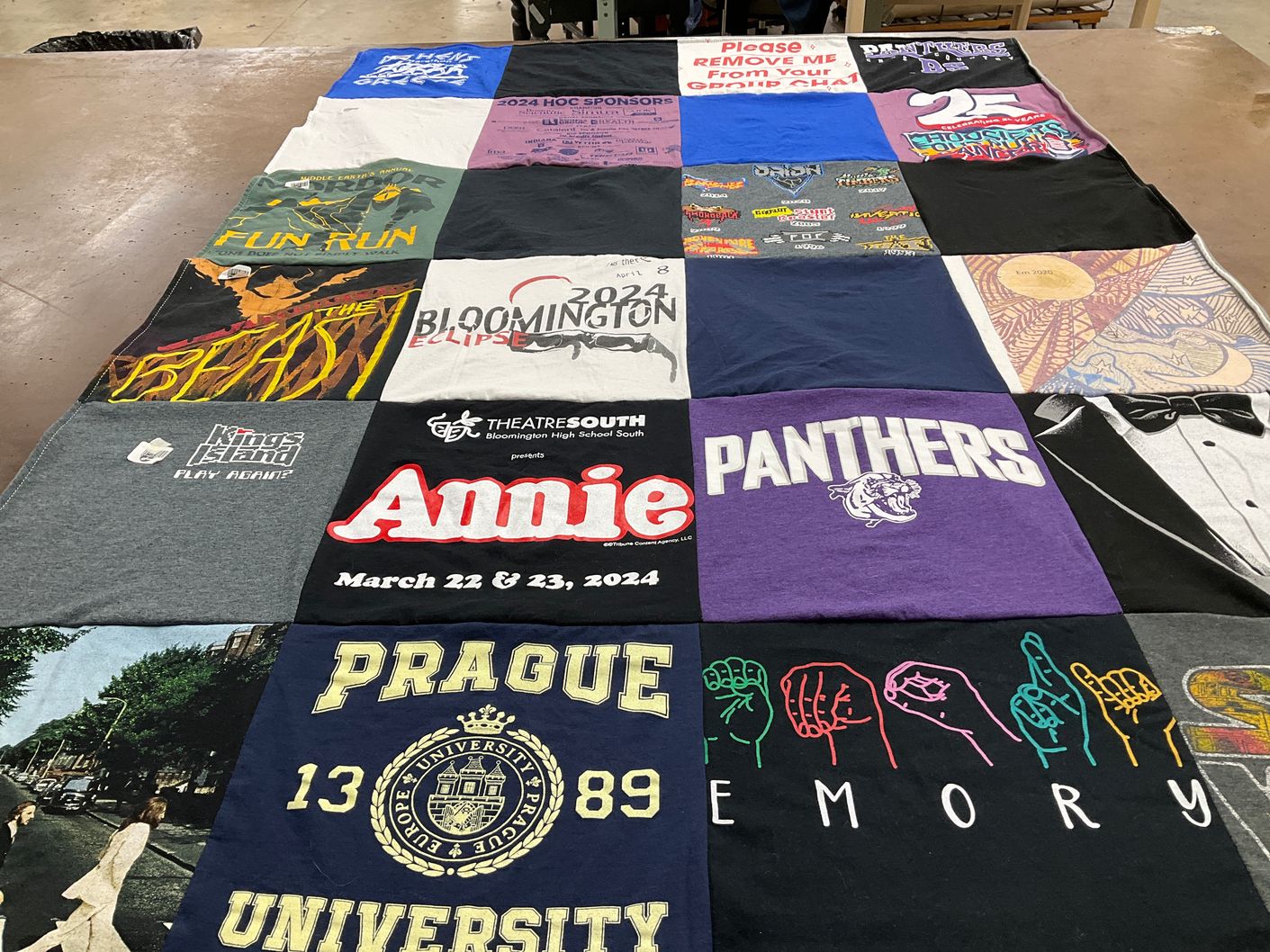 T-shirt quilt featuring panthers by Laura from IN