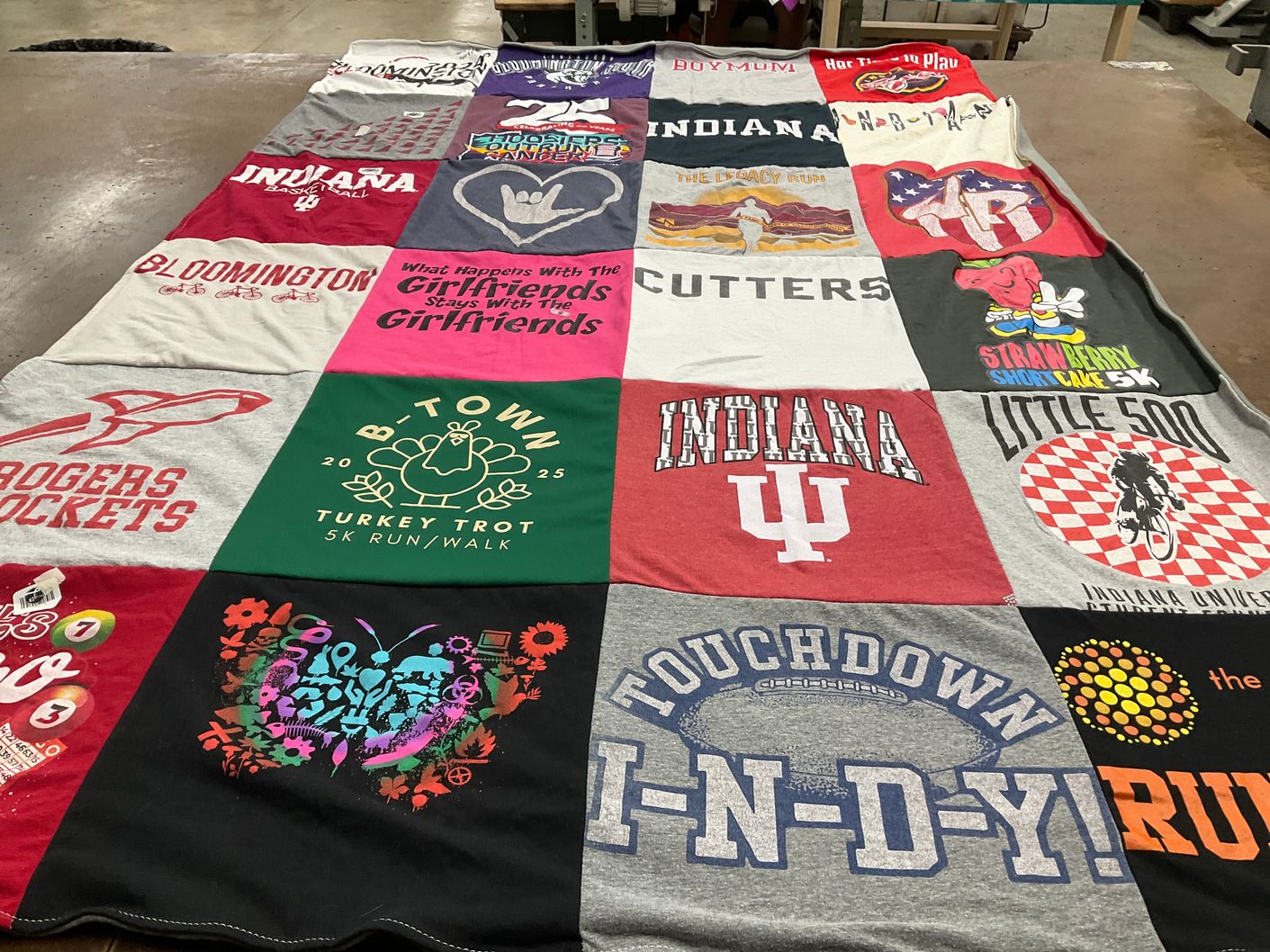 T-shirt quilt from indiana university by Laura from IN