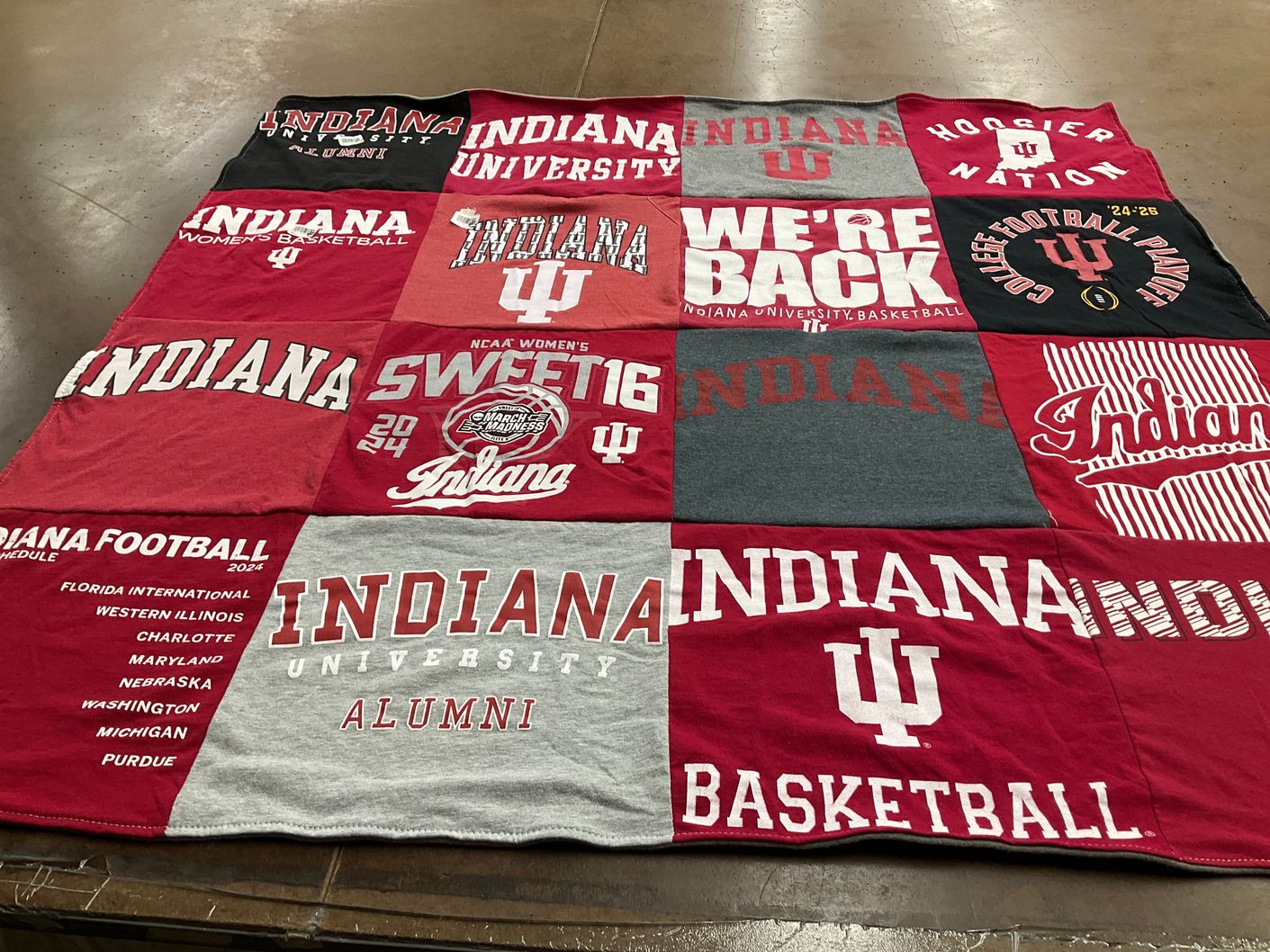 T-shirt quilt featuring indiana women's basketball, indiana football by Laura from IN
