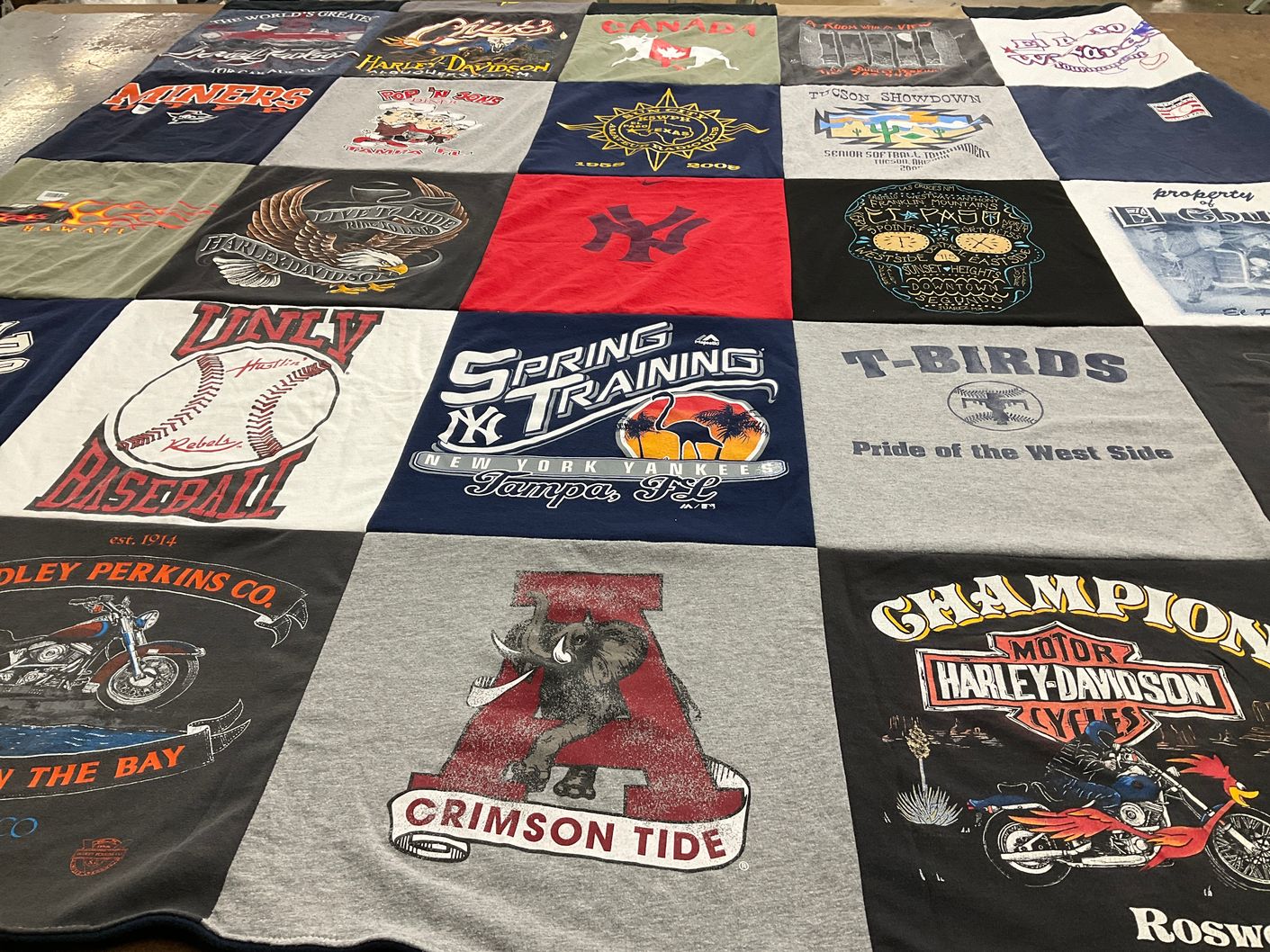 T-shirt quilt featuring university of nevada, las vegas rebels, t-birds by Cynthia from TX