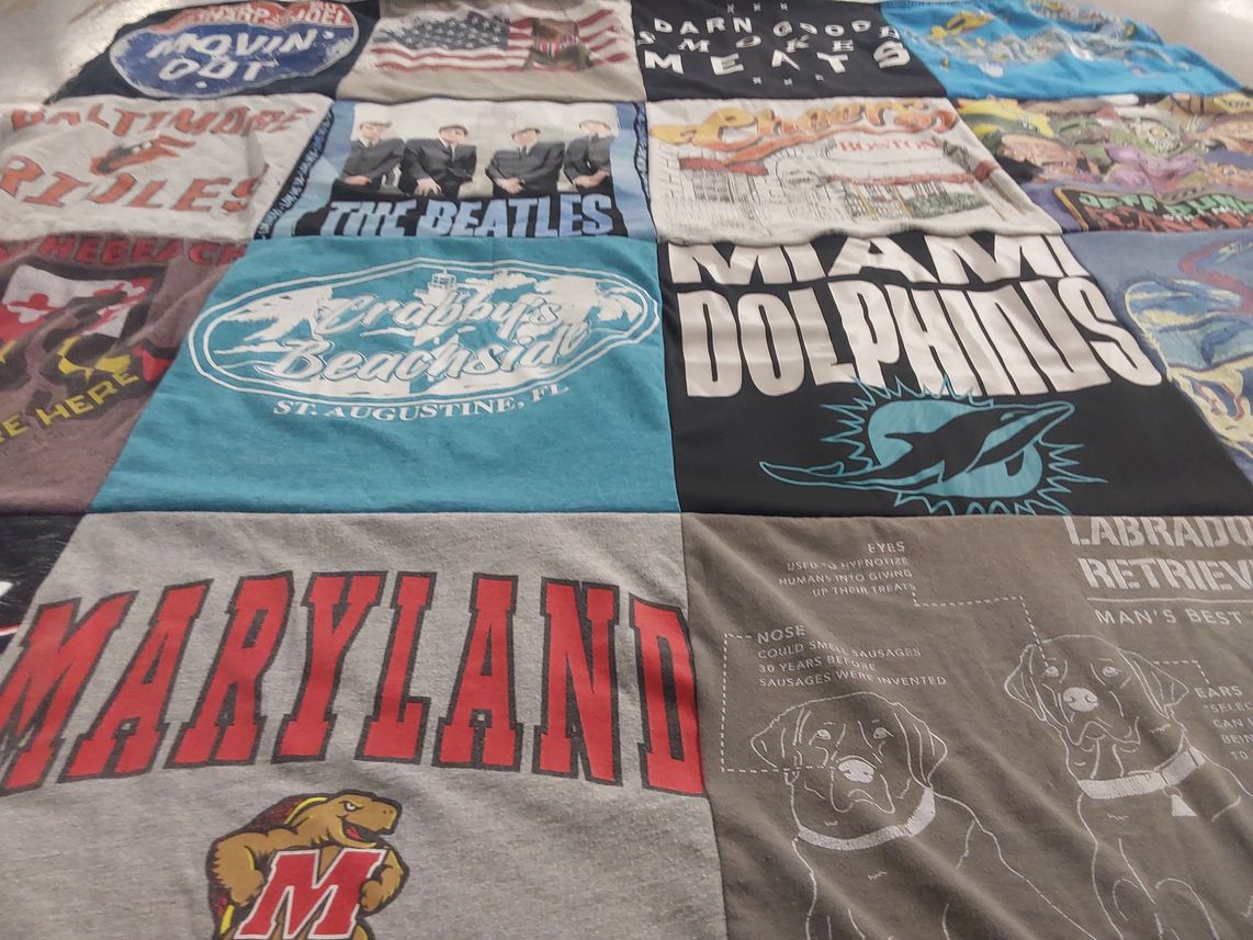 T-shirt quilt featuring miami dolphins by Kimberly from FL