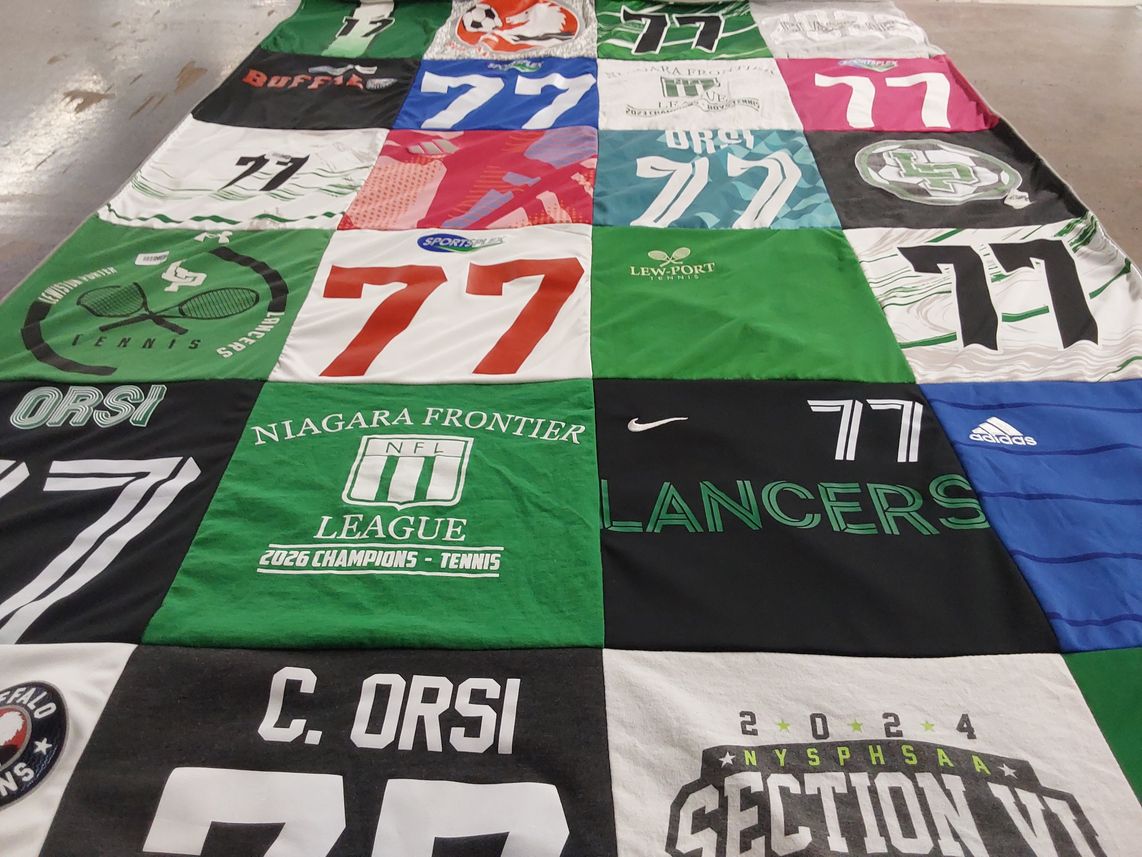 T-shirt quilt featuring buffalo high school by Christina from NY