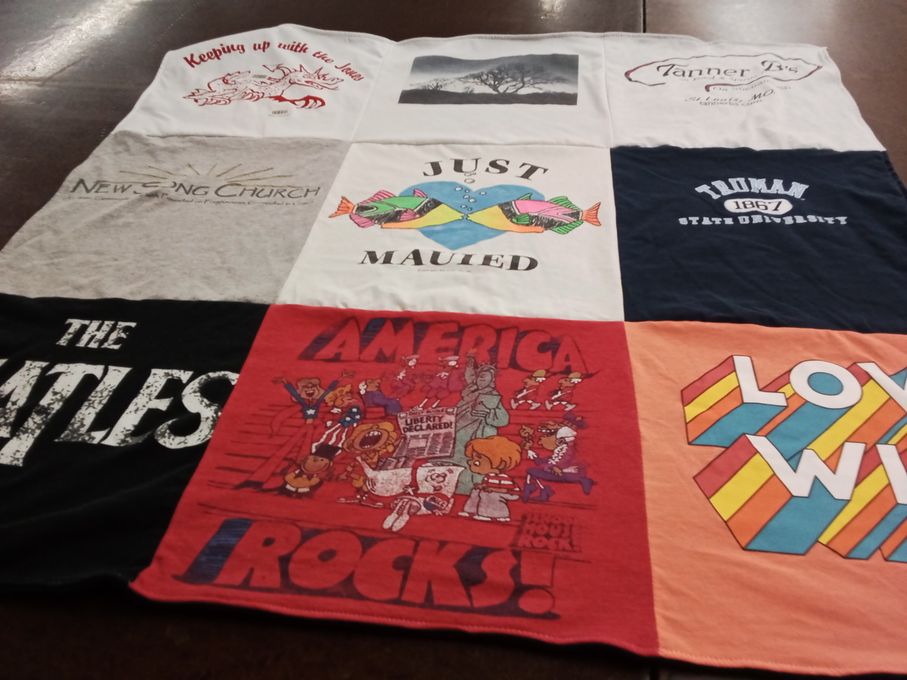T-shirt quilt from truman state university by Sally from MO
