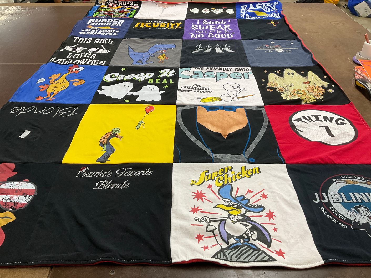 T-shirt quilt with halloween, ghosts themes by Kim from IL