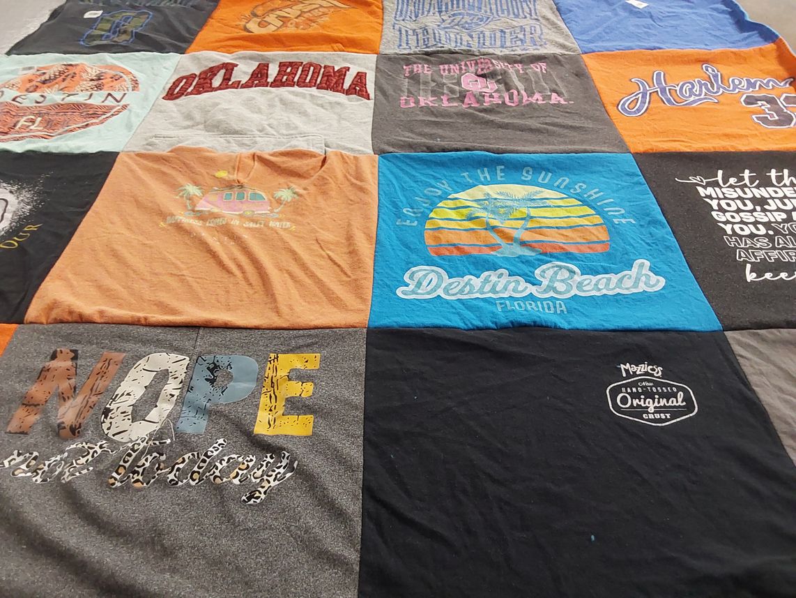 T-shirt quilt from the university of oklahoma by Chrissie from FL