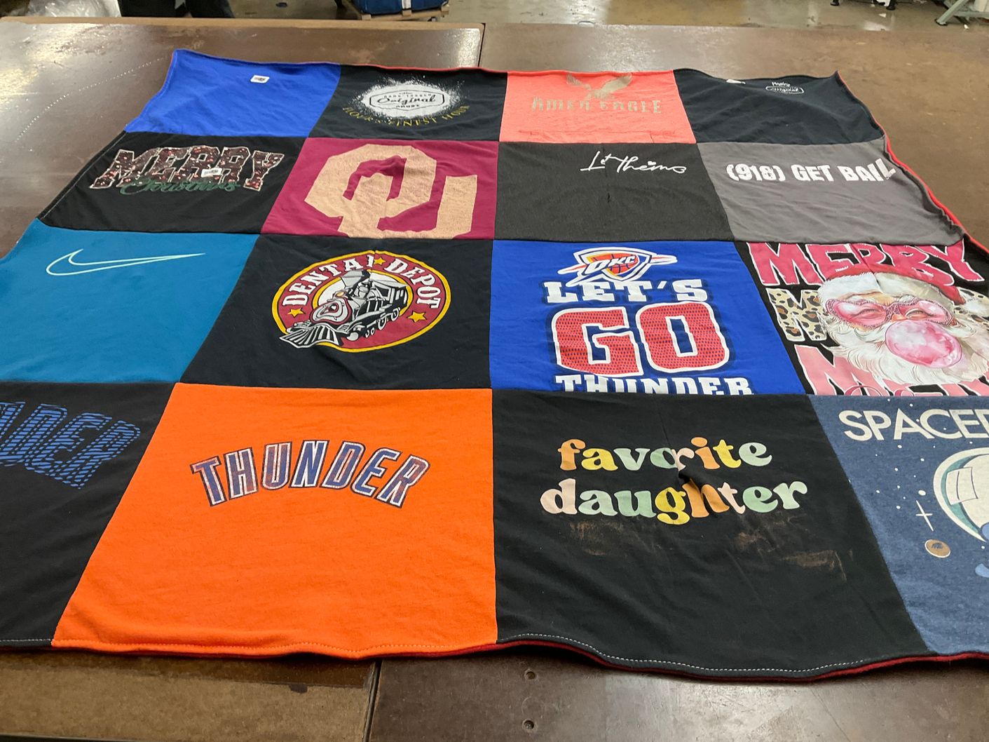T-shirt quilt featuring oklahoma city thunder by Chrissie from FL